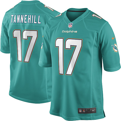 Men's Game Ryan Tannehill Nike Jersey Aqua Green Home - #17 NFL Miami Dolphins